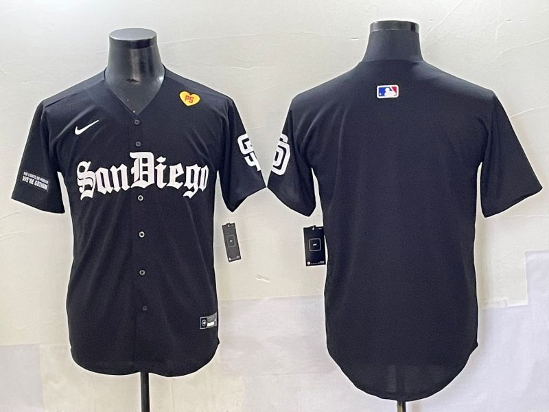 Men 2025 San Diego Padres Blank Black Five generations Joint Name Nike MLB Jersey style 9